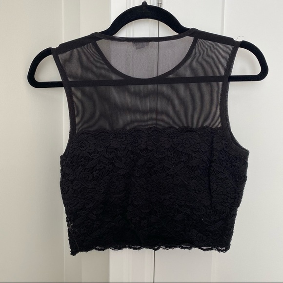 COPY - ❄️ Black Floral Mesh Crop Top​​​​ - Picture 4 of 4